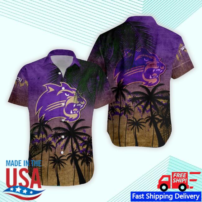 Western Carolina Catamounts 3D Hawaiian Sweaters Coconut Tree Tropical Grunge Ncaa Summer Beach For Fans Gift