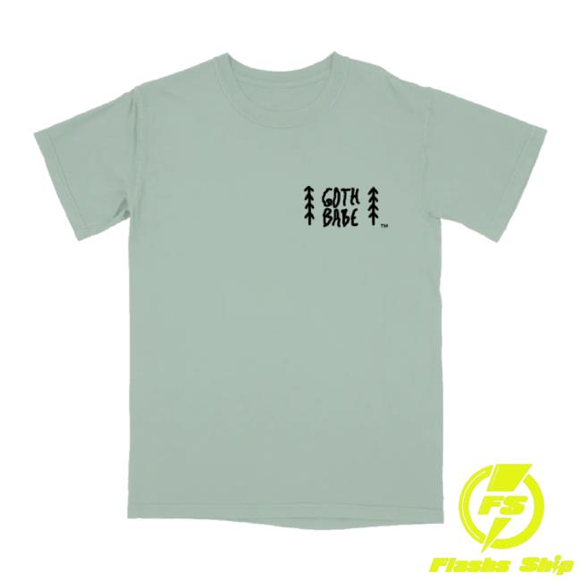 Original Goth Babe Music Merch Store Goth Babe Logo Long Sleeve Tee - Sage Gothbabemusic Shop