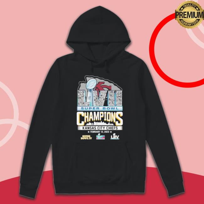 Kansas City Chiefs Super Bowl Champions February 12 2023 Hoodie Kansas City Chiefs Super Bowl Champions February 12 2023 T-shirt