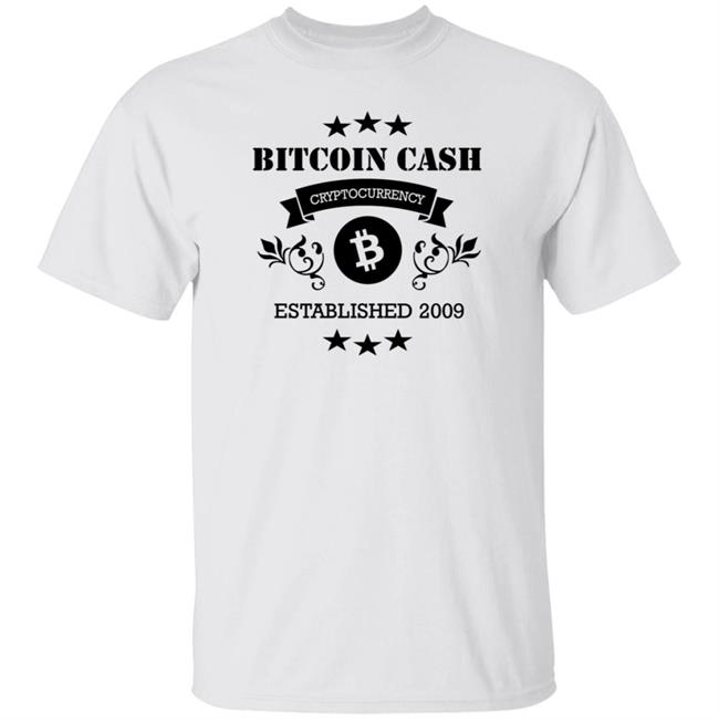 Davidshares Bitcoin Cash Cryptocurrency Established 2009 Champion T-Shirt Crypto Shirts Store