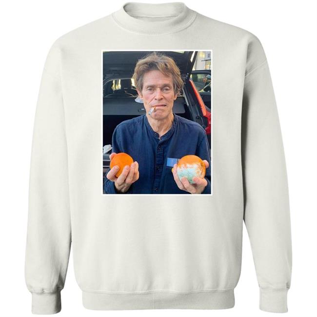 William Dafoe Smoking Cigarette With Two Oranges One Of Them Moldy Shirt William Dafoe Smoking Cigarette With Two Oranges One Of Them Moldy Shirt
