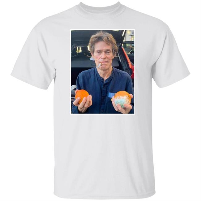 William Dafoe Smoking Cigarette With Two Oranges One Of Them Moldy Shirt