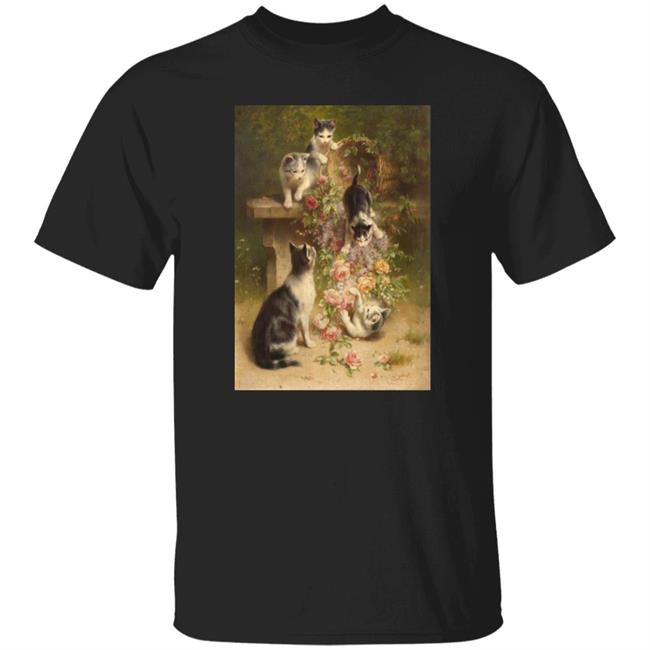 Cats And Flowers By Carl Reichert Shirt Almaprimaveril Pc Poezen Bloemen Ch Reichert 1971 Shirt