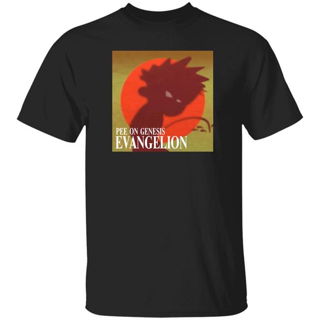 Hard Drive Merch Pissing Calvin Pee On Genesis Evangelion T-Shirt Pee On Genesis Evangelion T-Shirt