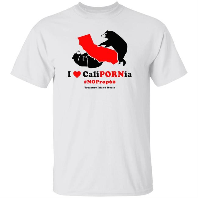 Scott Wiener Wearing I Love Calipornia No Prop 60 Treasure Island Media Shirt California