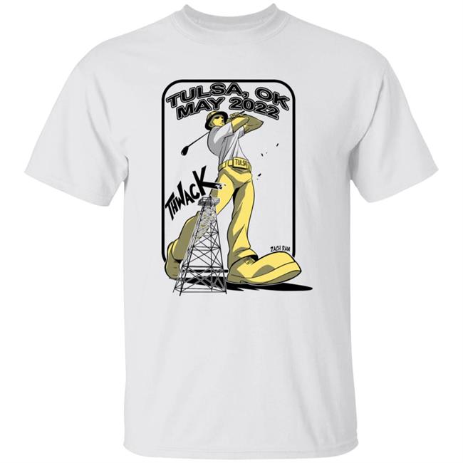 The Pga Tulsa Ok May 2022 Thwack Golden Driller Golfing Shirt Zach Raw