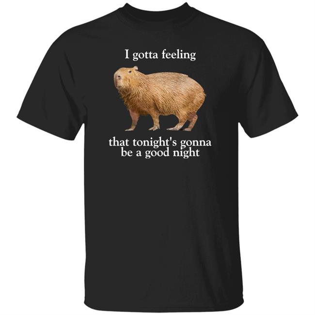 Caucasian James Merch Capybara I Gotta Feeling That Tonight's Gonna Be A Good Night Shirt James