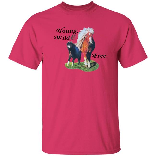 Caucasian James Clothing Store Young Wild And Free Horses Shirt Caucasianjames
