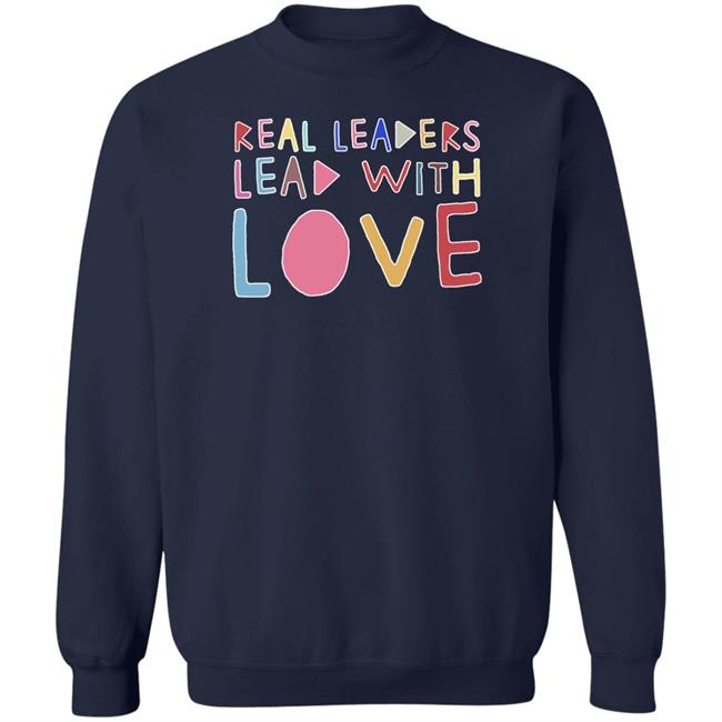 Real Leaders Lead With Love Pride 2022 Shirt Kamala Harris And Douglas Emhoff Wearing