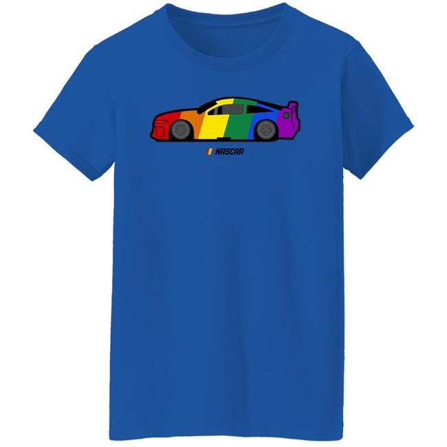 Nascar Store Nascar Checkered Rainbow Flag Car Shirt