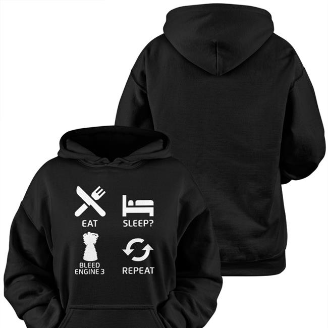 Eat Sleep Bleed Engine 3 Repeat Long Sleeve T Shirt Kerbal Space Academy Black