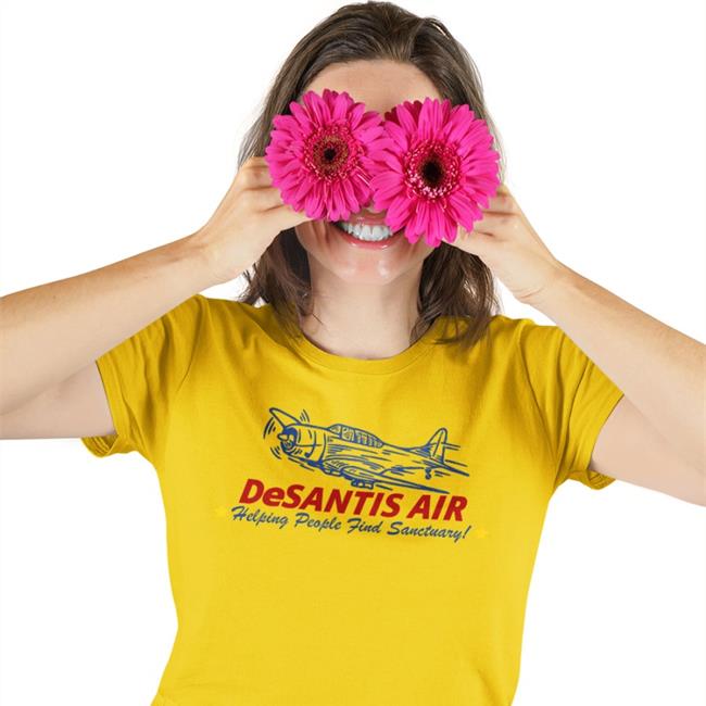White Desantis Air Helping People Find Sanctuary Shirt Official Hodgetwins Store