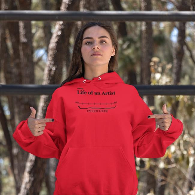 Life Of An Artist Birth Death Faggot Loser Hoodie White