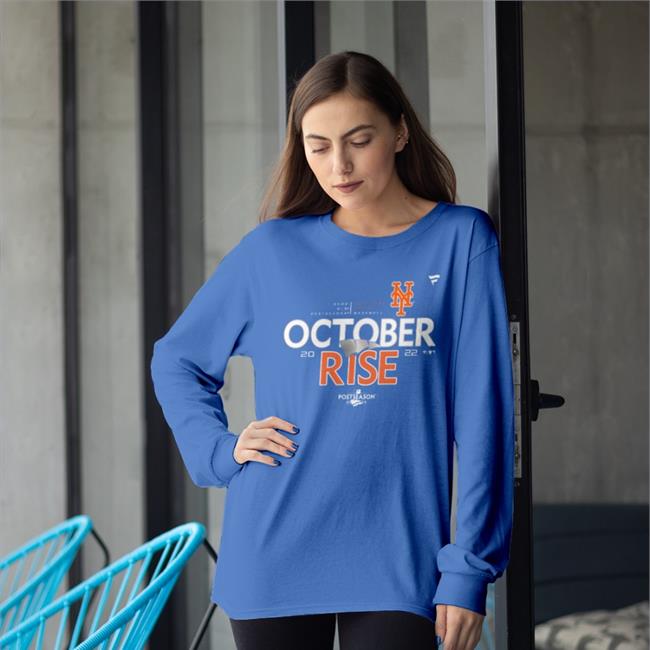 Men's New York Mets Fanatics Branded Royal 2022 Postseason Locker Room Shirt October Rise Postseason 2022 New York Mets Shirt Mlb Shop