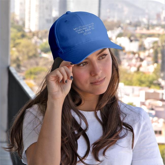 Shirtsthtgohard My Depression Is Chronic But This Is Iconic Embroidered Hat