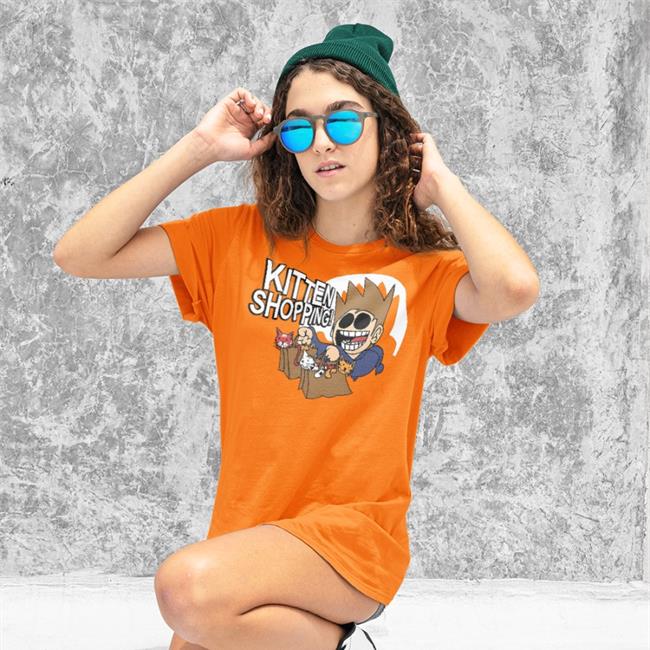 Navy Eddsworld Store Kitten Shopping Shirt