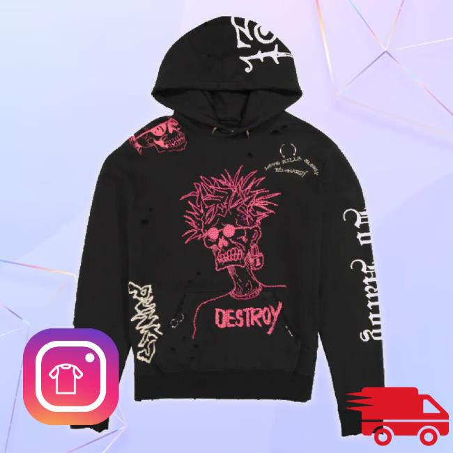 Official Ed Hardy Merch Store Destroy Skele Hoodie Sweatshirt Edhardyoriginals Shop