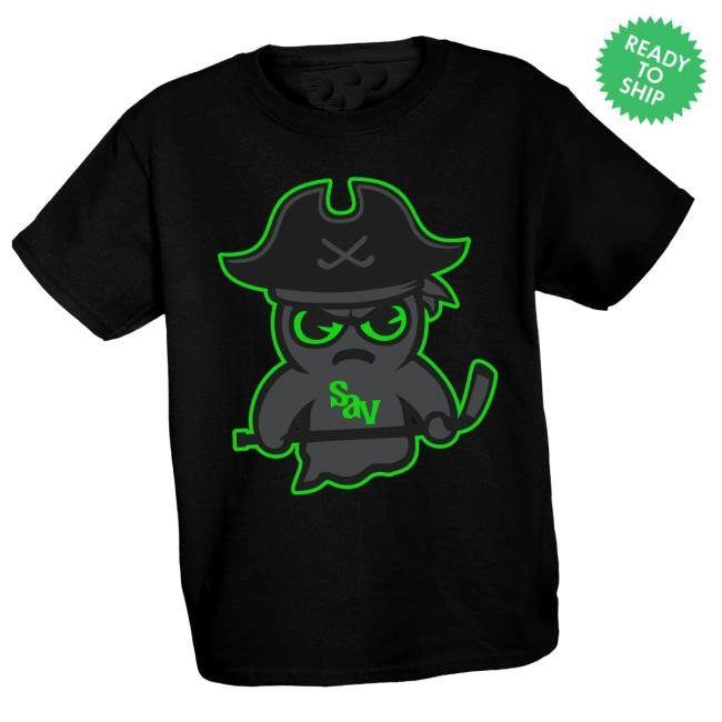 Original Savannah Merch Shop Savannah Ghost Pirates Neon Tokyodachi Black Youth Tee Shirt