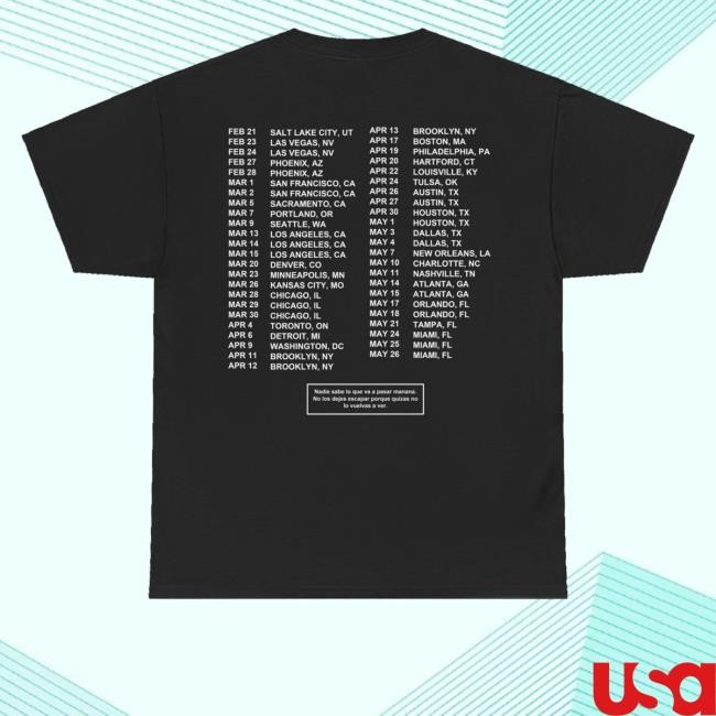 Most Wanted Tour Gracias Por Nada Tour Dates Black Tee