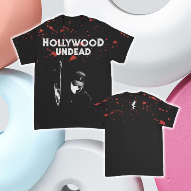 Trending Hollywood Undead Store Merch Horror Hoodie (Blood Splatter Dye) Hollywoodundead Shop