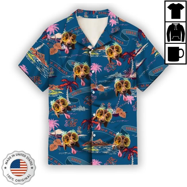 Trendy Tropical Island Dark Ocean Blue Aloha Custom Hawaiian With Faces Or Logos Shirt
