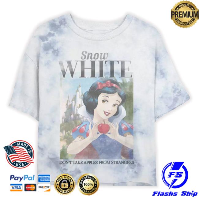 Disney Snow White And The Seven Dwarfs Don't Take Apples From Strangers Girls Tie-Dye Crop Long Sleeve Tee