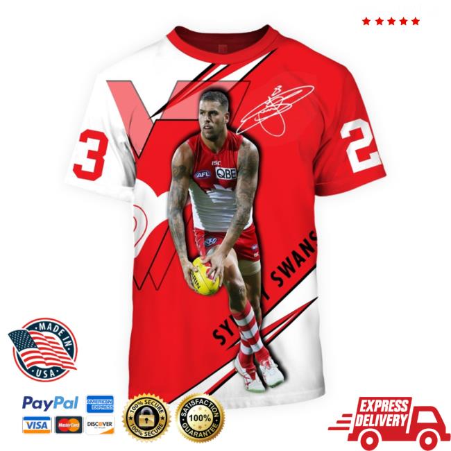 Lance Franklin #23 Sydney Swans Afl Limited Edition 3D All Over Printed Tee Shirt