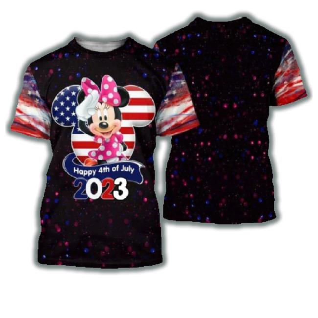 Minnie Patriot Mouse Ear Head Happy 4Th Of July 2023 3D Sweater