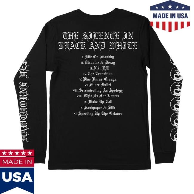 Hawthorne Heights Store Hawthorne Heights The Silence In Black Metal And White Long Sleeve T Shirt