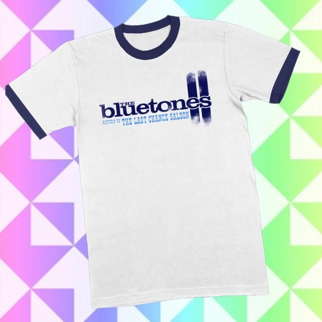 Official Bluetones Store Merch Logo Ringer T-Shirt (White) Hoodie