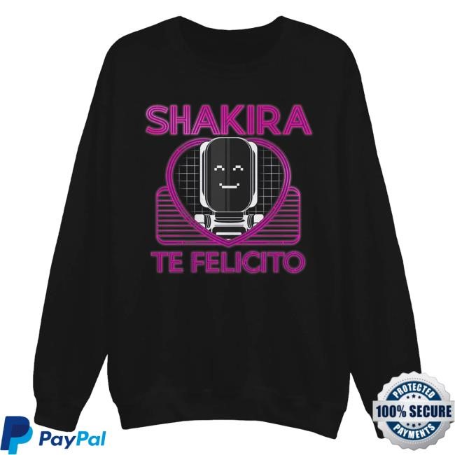 Limited Shakira Merch Store Te Felicito Crewneck Sweatshirt - Black Tee Shirt