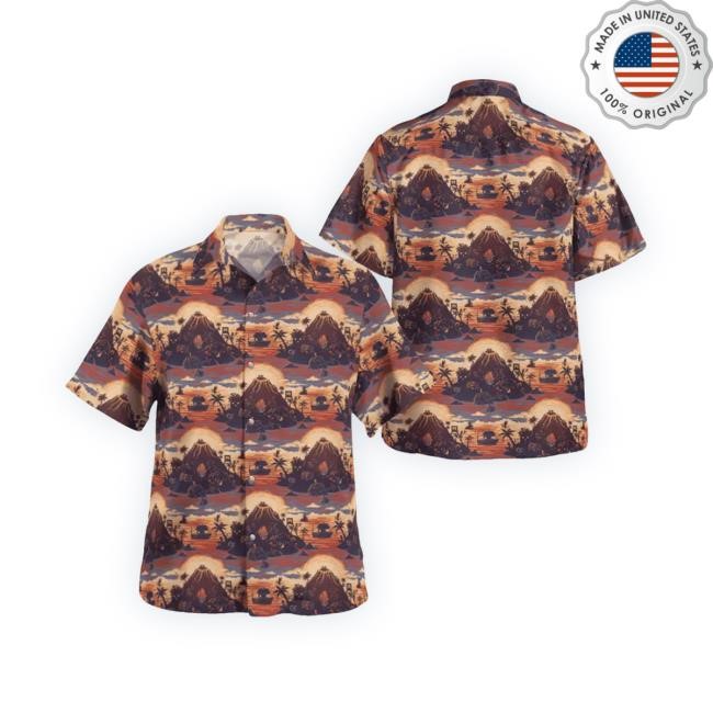 Official Ginger Island Resort Button Up Hawaiian Crewneck Sweatshirt