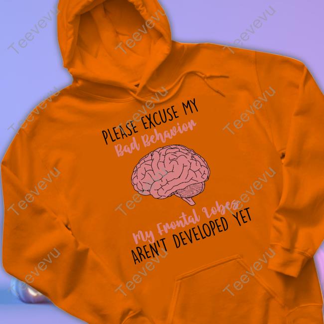 Please Excuse My Bad Behavior My Frontal Lobes Aren't Developed Yet Hoodie