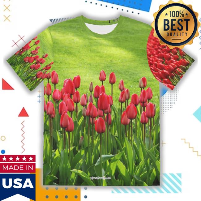 Red Tulips Men's Polyester Tee Shirt (Aop)