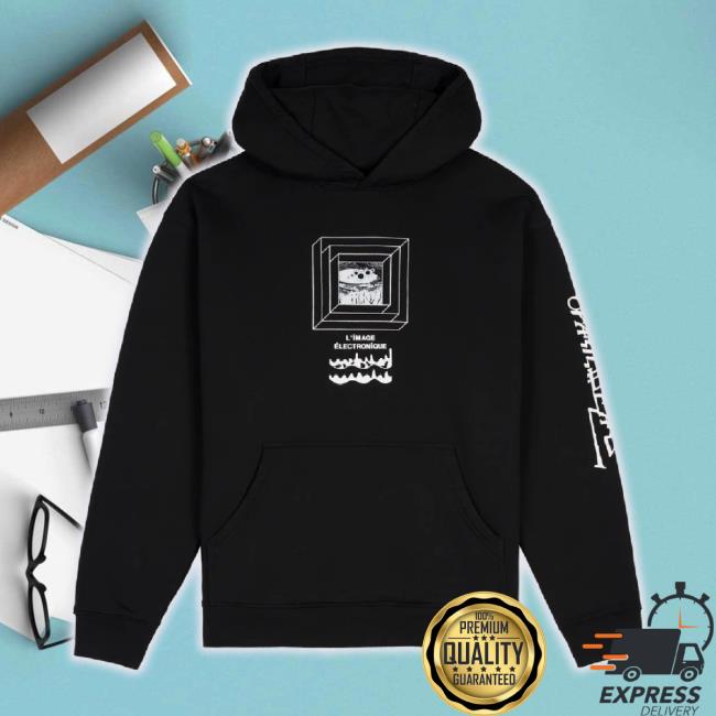 Official Weare Brain Dead Merch Store Electronique Hoodie Sweatshirt - Black Wearebraindead Shop