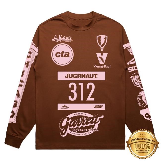 Jugrnaut Merch Store Jugrnaut Marathon Ls Heavy Weight Brown/Pink Sweatshirt