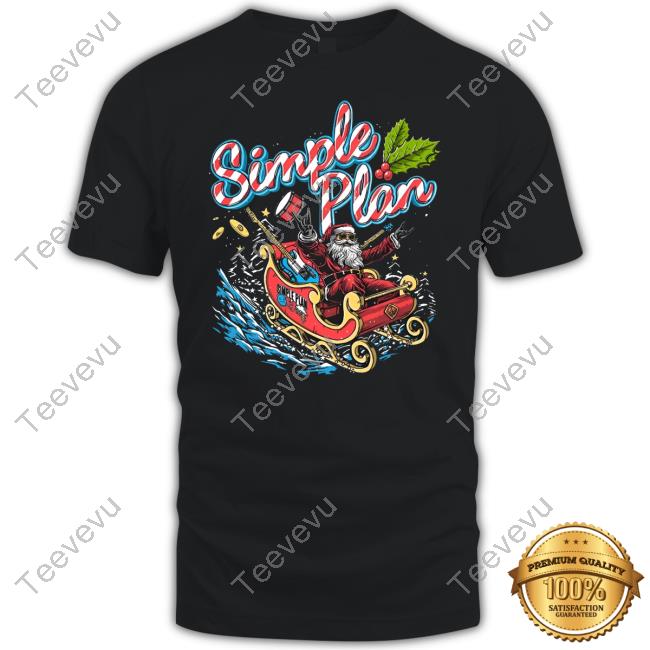 Simple Plan Merch Santa Claus Sleigh Hoodie Sweatshirt