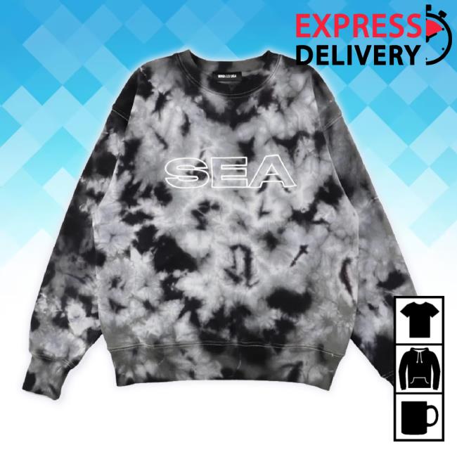 Official Wind And Sea Store Merch Wind And Sea Tie Dye Logo Black Unisex Sweatshirt