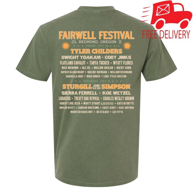 Official Fairwell Festival Merch Oregon Lineup T-Shirt Official Fairwell Festival Merch Oregon Lineup Tee
