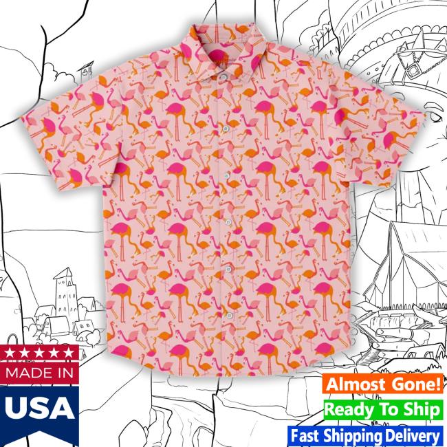 Th Epopular Flamingo Merch Multicolor Pink Flamingo Hawaiian T Shirt