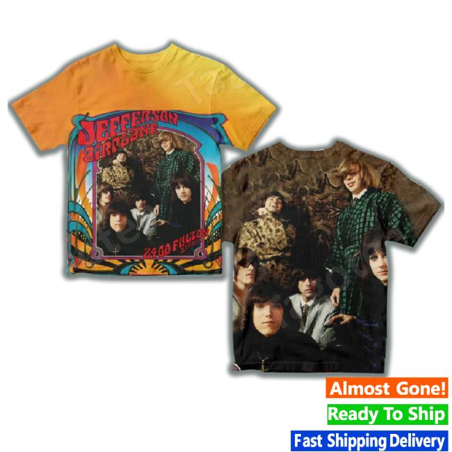 2400 Fulton Street Compilation Album By Jefferson Airplane Orange New Shirt