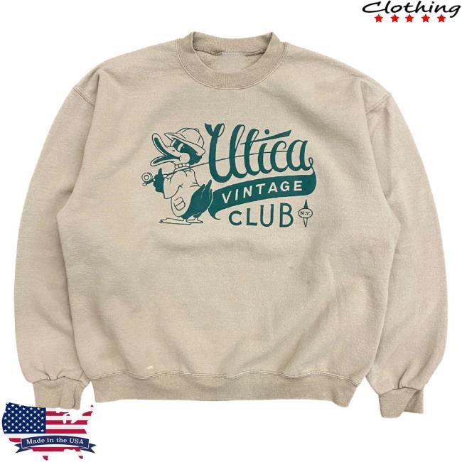 Utica Vintage Club Merch Utica Vintage Club Tan Logo Unisex Sweatshirt