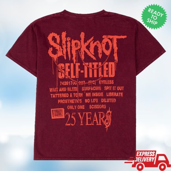 Official Slipknot Merch Self Titled 25 Years Hooded Sweatshirt Slipknot Merch Self Titled 25 Years Tee