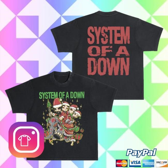 Official System Of A Down Merch Mushroom People Holiday Tee