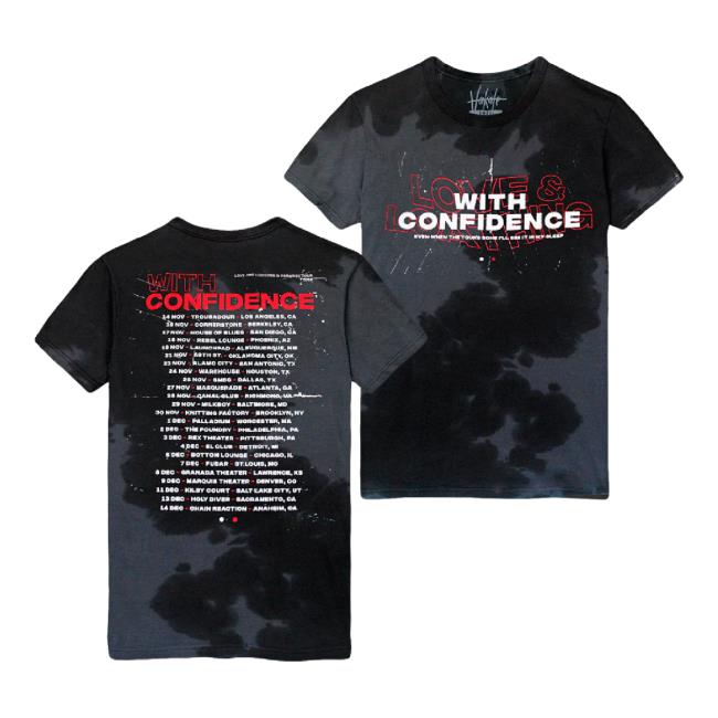Official Hopeless Records Merch Store With Confidence Winter Tour Black Tie-Dye Hoodie Hopelessrecords Shop