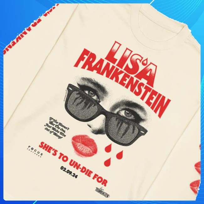 Nbc Store Lisa Frankenstein She's To Un-Die For Zip Up Hooded Sweatshirt Lisa Frankenstein Merch