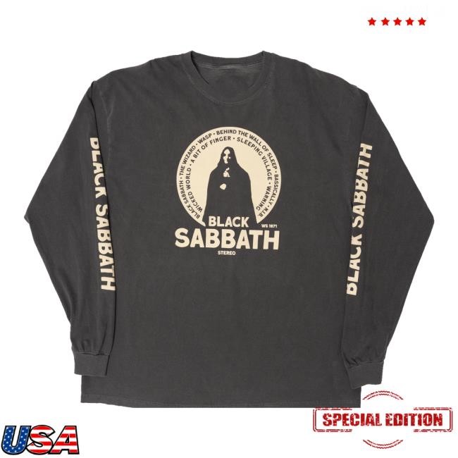 Black Sabbath Apparel Shop Merch Store Self Titled Track List Long Sleeve Long Sleeve Shirt Trending Black Sabbath Apparel Shop Merch Store Self Titled Track List Long Sleeve Tee Shirt