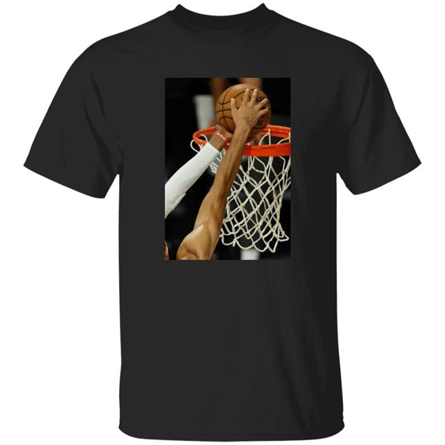 Brendan Tobin Bam Adebayo Iconic Block On Jayson Tatum Basketball Shirt