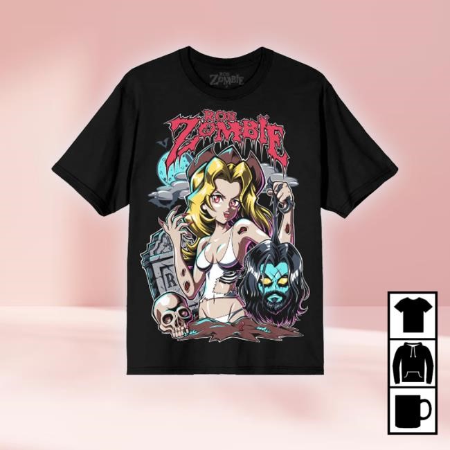 Official Islandjay Merch Rob Zombie Beheaded Anime By Jptronwalker Black Rockabilia Exclusive Funny Shirt