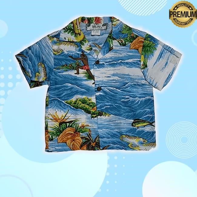 Ocean Aqua Boys Hawaiian Crewneck Sweatshirt